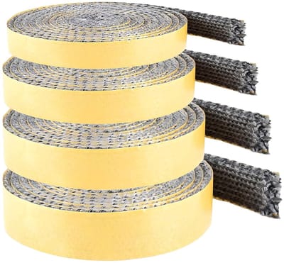 Zelfklevende Haardafdichtband, Kachelafdichting, Ovenafdichtband (3mm x 15mm x 3m), Afdichting voor Kachelpijp, Haarddeur, Rookgenerator, Vuurvaste Afdichtband voor Kachel en Oven Deur