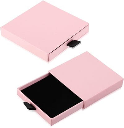Allecto - Kraft sieraden organizer - sieraden opbergdoos - roze - geschenkdozen voor kettingen en oorbellen - 2 stuks - perfect voor cadeaus