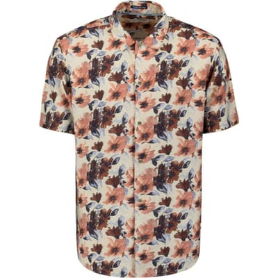 No Excess Shirt Short Sleeve Allover Printed Twill Sky Size: XL | Casual Shirts Outlet | Heren |