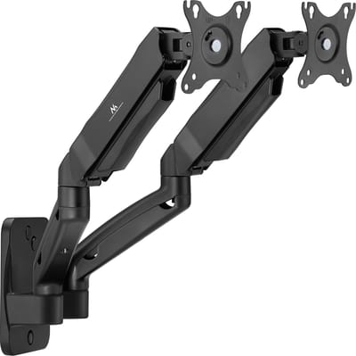 Maclean - Monitorbeugel - Muurbeugel voor twee monitoren - 17-32'' - max. 9kg - mechanische veer - MC-988