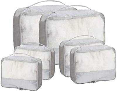 Koffers Organizer Set voor Reizen - Bagage Kubussen en Tas voor Kleding - Grijs - Geschikt voor 28 inch Koffer