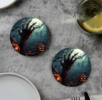 GR onderzetters voor glazen - Halloween Zombi - Vinyl - 6st