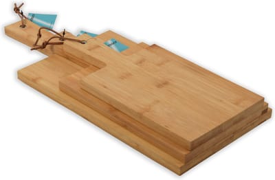 Set van 3 stuks bamboe houten snijplanken - S-30x15cm -M-35x17cm -45x19cm