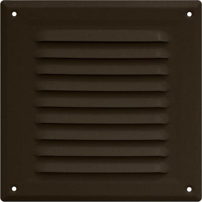 Ventilatierooster - Luchtrooster - Buitenlucht Toevoer - Insectenwerend Gaas - 17x17 cm - Donkerbruin Mat