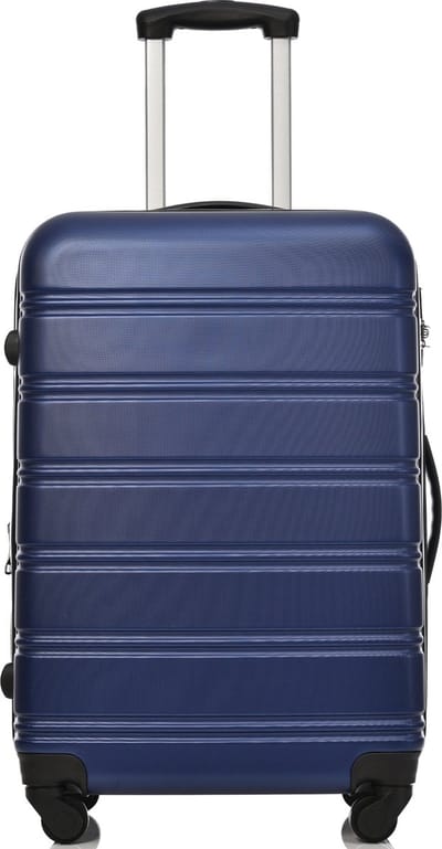 Merax harde koffer 65x44,5x27,5 cm – donkerblauwe rollkoffer met 4 wielen, ABS-materiaal – handbagage