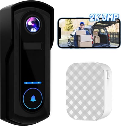 Lexium Video deurbel zonder abonnement - Deurbel met camera - Draadloze video deurbel - Beveiliging woning - Deurbel met app - Slimme deurbel - Geen maandelijkse kosten - Beveiligingscamera - WiFi deurbel - Voor smartphone en tablet