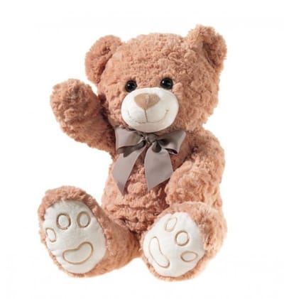 Heunec knuffelbeer bruin met strik - pluche teddybeer 40cm.