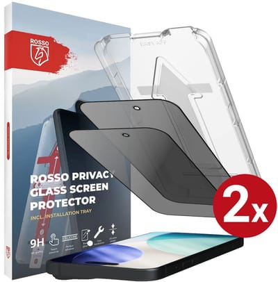 Rosso Privacy Screen Protector Geschikt voor Apple iPhone 17 Pro - 9H Gehard Glas - Installatietray - Case Friendly Tempered Glass - Stofvrij - Eenvoudige Installatie - 2-Pack