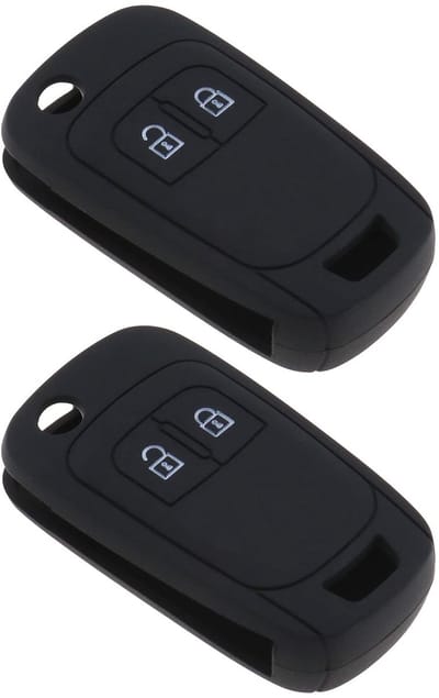 Dailygoods- Sleutelcover Antidiefstal - 2 Knoppen - Compatibel met Opel/Chevrolet - Siliconen - Schokbestendig - Luxe uitstraling - Autosleutelhoes