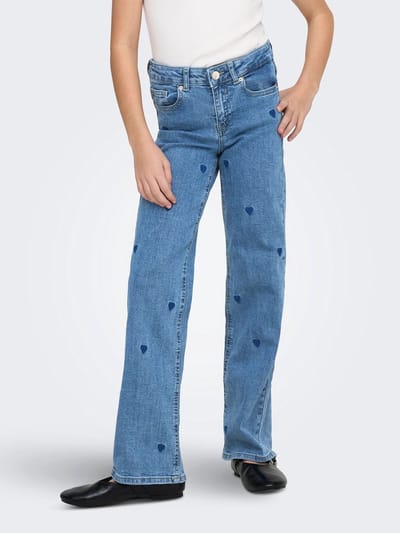 KOGJUICY WIDE LEG HEART EMB JEANS N