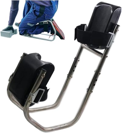 Kniestoel met Enkelondersteuning - Tuinkruk Kniebeschermer - Comfortabel Tuinieren - Verstelbare Banden - 45x25x15 cm - Grijs