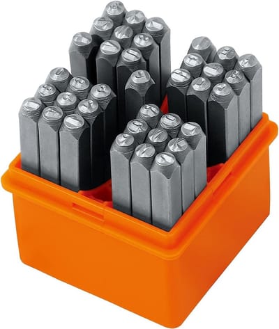 37-delige Stansstempelset 3mm: Alfabet (A-Z), Cijfers (0-9) en Symbool voor Metaal, Leer, Hout Graveren