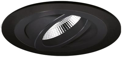 Modena - Inbouwspot Zwart Rond - Kantelbaar - 1 Lichtpunt - Ø 92mm