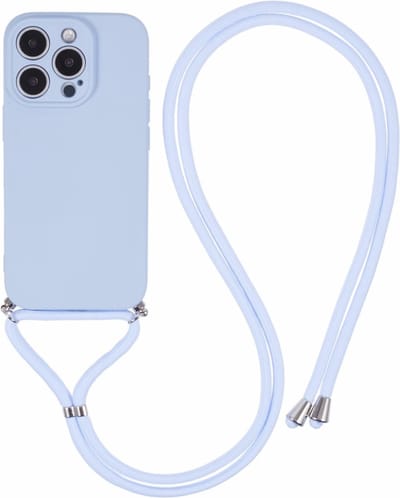 Coverup Hoesje - Geschikt voor iPhone 16 Pro Hoesje - Coverup Colour TPU Back Cover met Koord - Lavendel Grijs