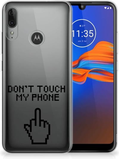 Motorola Moto E6 Plus Silicone-hoesje Finger Don't Touch My Phone