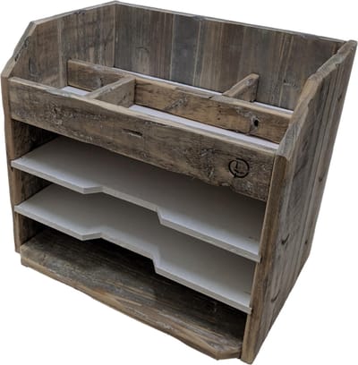 Robuuste bureau organizer van hout – stevige brievenhouder 35 cm | Inspiring Minds