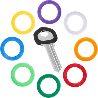 36 Stuks 2.4cm Ronde Sleutelcaps in 9 Kleuren - Plastic Sleutel Identificatie Labels voor Standaard Ronde Sleutels, Sleutelorganizer en Sleutelaccessoires