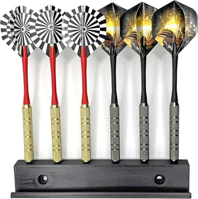 Darthouders Wandmontage - Dart Accessoires - Darts Organiseren - Met Krijtbord - Voor 12 Darts - Zwart