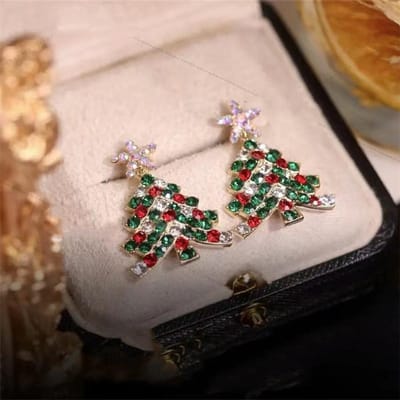 Mode Schitterende Sterren Vijfpuntige Ster Oorbellen, Kerstboom Oorbellen met Kerstthema, Ornamenten voor Vakantiesfeer white