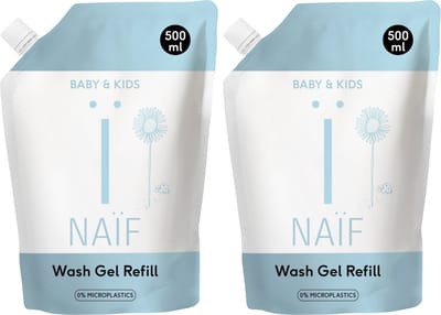 Naïf - Cleansing Wash Gel - Voordeelset - Baby & Kids - Huidverzorging - Natuurlijke Ingrediënten - 2x500ml