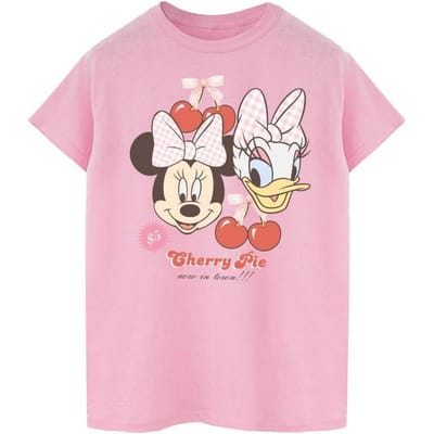 Disney Dames/Dames Minnie Mouse & Daisy Cherry Katoenen Vriendje T-shirt (Baby Roze)