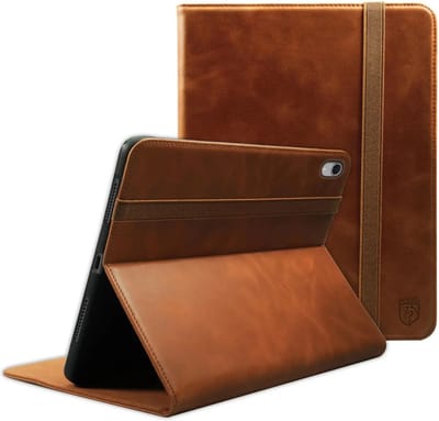 Rosso Deluxe Hoes Geschikt voor Apple iPad Mini 7 / 6 | Book Case Echt Leer | Sleep/Wake | Standaard | Penhouder | Beschermhoes Bruin