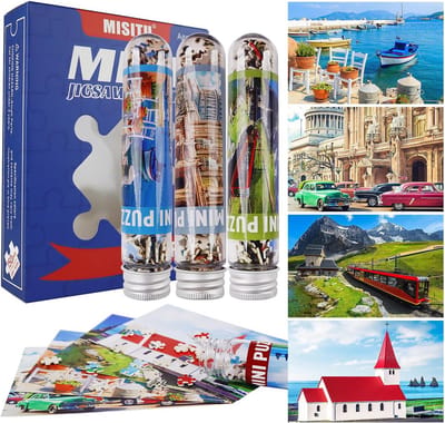 Set van 4 Mini Puzzels met 150 Stukjes - Uitdagende Puzzelset voor Volwassenen