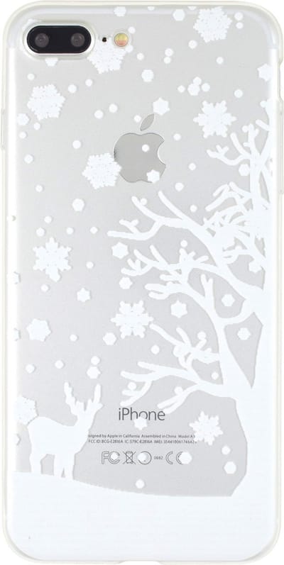 Peachy Wit kerst sneeuw silicone geschikt voor iPhone 7 Plus 8 Plus hoesje case cover