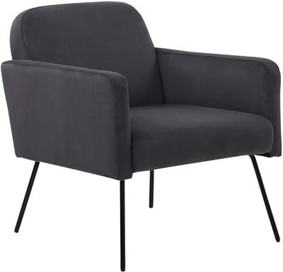 NARKEN - Fauteuil - Grijs - Fluweel