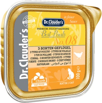 Dr Clauder's Best Choice Kattenbakje 32x100g - 3 soorten gevogelte