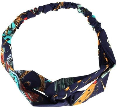 Haarsoires Haarband Twist 5cm – Ketting Print – Gladde Stof – Creme (kopie) - Zachte Knoop Hoofdband - Haaraccessoire voor Dames & Meisjes
