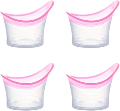 4 stuks - Oogspoelbeker - Siliconen oogspoelbeker - Maatbeker van 10 ml - Voor effectieve oogreiniging - Spoel de ogen - Roze