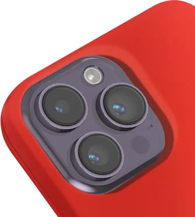 Jaym, Hoesje geschikt voor Apple iPhone 14 Pro - Siliconen MagSafe met Microvezel, Rood