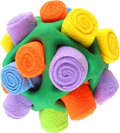 Snuffelbal Hondenspeelgoed - Interactieve Hondenspeelbal - Geurtraining Hond - Draagbaar Lekkernijen Design - 18.3 x 14.2 x 11.6 cm - Groen