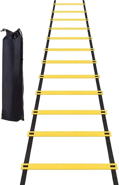 Snelheid Ladder - Agility Training - Sporten Verbeteren - 12 Sport Treden - 6 Meter Lengte - Zwart