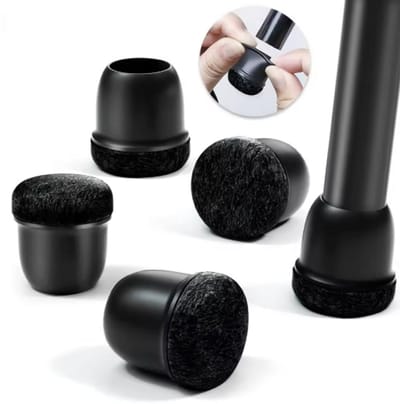 16x Stoelpootdoppen met Zwart Vilt - Voor Rechte Stoelpoten Ø12-15 mm - Anti-Kras & Geluidsdempend - Stoelpoot Beschermers - Vloerbescherming - Vloerglijders