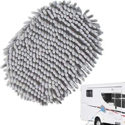 Autowasserette Mop - Reinigingsborstel Auto - Voertuigen Reinigen - Telescopische Handgreep - 23 cm - Zwart
