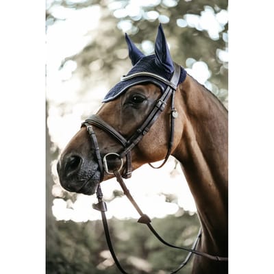 Kentucky Horsewear - Oornetje Wellington leather donkerblauw