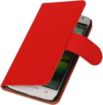 Huawei Ascend G6 Effen Rood - Book Case Wallet Cover Hoesje