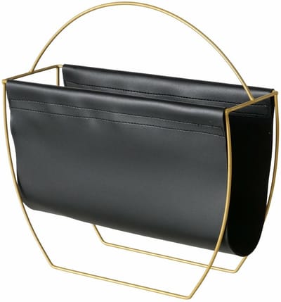Boltze Lectuurbak voor tijdschriften/kranten/boek - zwart - metaal/kunststof - 40 x 14 x 40 cm - naast bank/stoel - verhoogd
