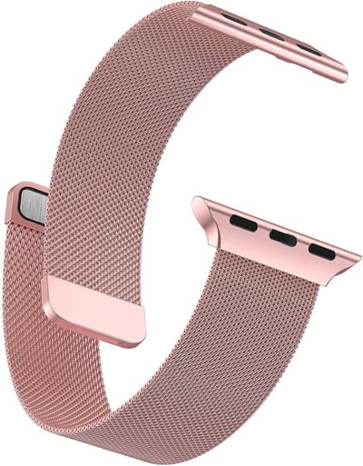 Rosé Bandje geschikt voor Apple Watch 40 mm / 41 mm / 38 mm Series 1 / 2 / 3 / 4 / 5 / 6 / 7 / 8 / SE - Milanees Horlogebandje