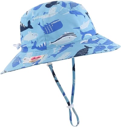 Zonnehoed Peuter - Kinderhoed Zomer - Bescherming tegen Zon - Ademend Materiaal - Tot 56cm Hoofdomtrek - Blauw