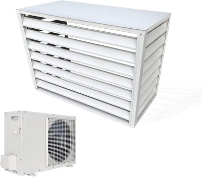 Airco Buitenunit Omkasting - Privacy Scherm - Buitenruimte Verfraaien - Verbeterde Luchtstroom - 110x60x80 cm - Wit