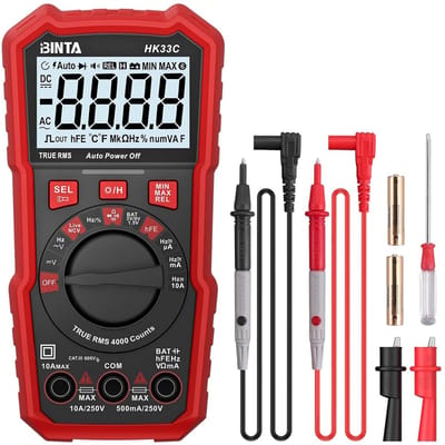 Digitale Multimeter met 4000 Tellen voor DC/AC Spanning, Stroom, Weerstand en NCV