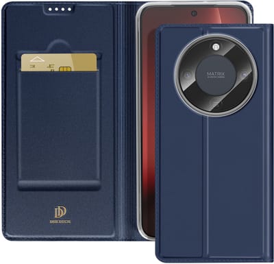 Dux Ducis, Fliphoesje voor Honor Magic 8 Lite met kaarthouder serie Skin Pro, Nachtblauw
