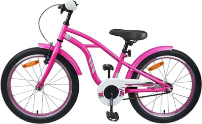 Kinderfiets - Meisjesfiets - Leren Fietsen - Verstelbaar Zadel - 18 Inch - Donkerroze