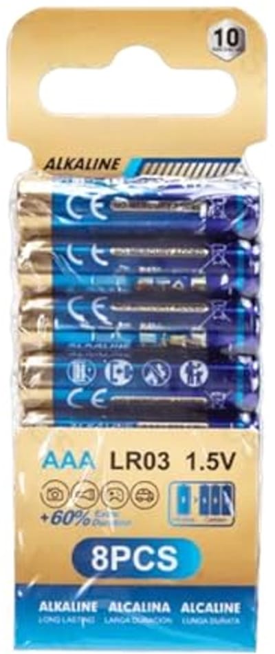 Alkaline AAA Batterijen 1.5V - 8 Stuks voor Afstandsbedieningen en Speelgoed