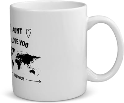 Akyol - aunt i love you this much koffiemok - theemok - Tante - geweldige tante - liefste tante - verjaardag - cadeau - kado - bedankje - geschenk - 350 ML inhoud
