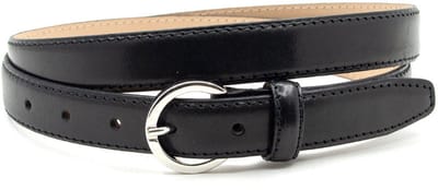 Damesceintuur zwart - 2.5 cm breed - Leer - Smalle riem - Casual - Maat 85