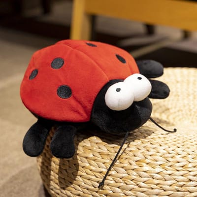Peluches créatives de coccinelle colorées de dessin animé, animaux en peluche doux, jouets en peluche d'abeille, oreiller d'insecte pour enfants, cadeaux d'anniversaire de Noël 25-27cm